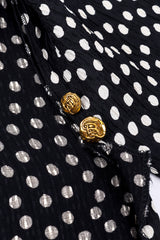 Vintage Sonia Rykiel Polka Dot Jacket and Skirt Set additional buttons closeup @recessla