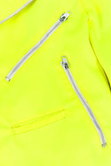 Day-Glo Moto Jacket & Skirt Set by Stephan Sprouse jacket zippers close  @recessla