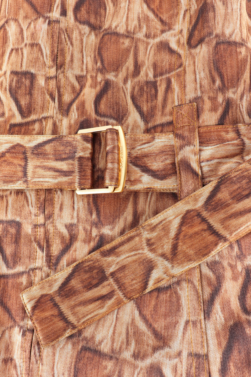 Vintage St. John Sport Giraffe Print Fur Vest belt closeup @recessla