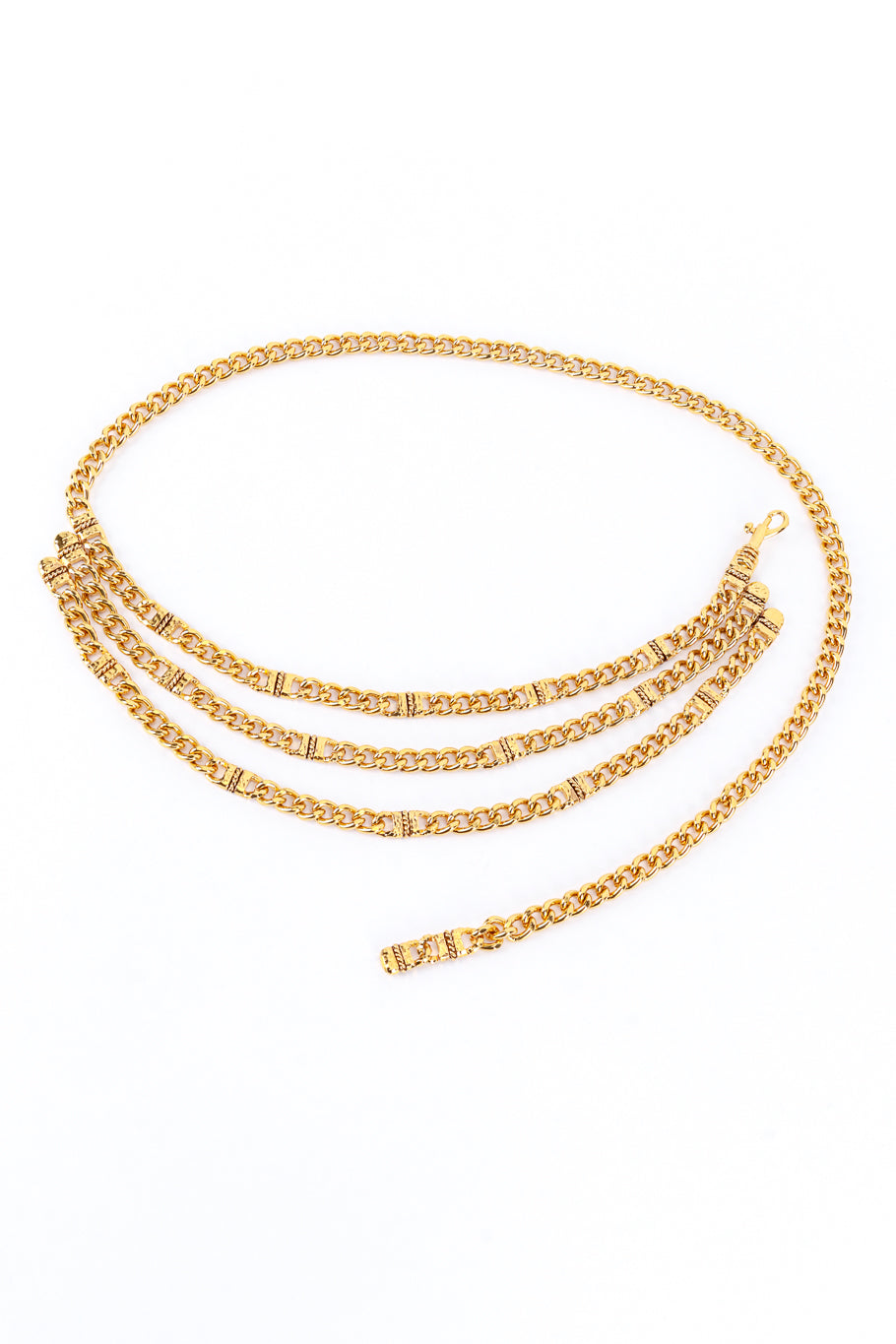 St. John Triple-Strand Hammered Curb Chain Belt @RECESS LA