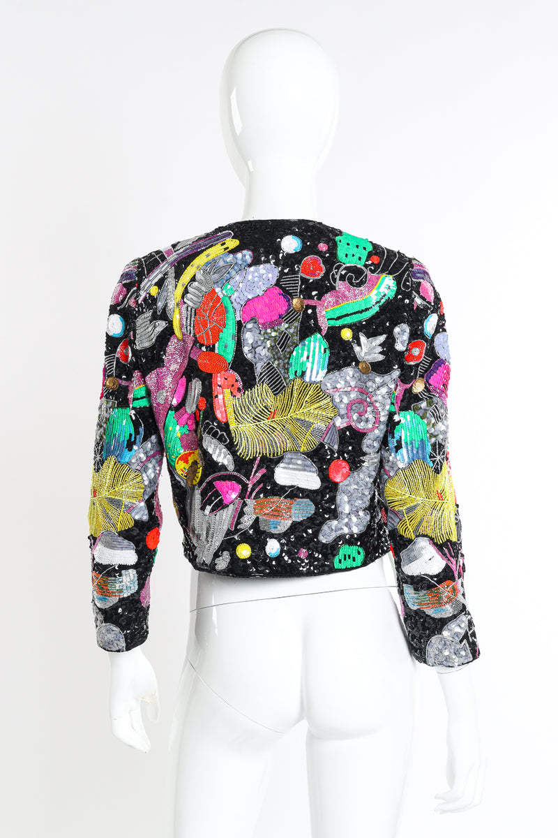 Vintage St. Martin Abstract Beaded Jacket back on mannequin @recessla