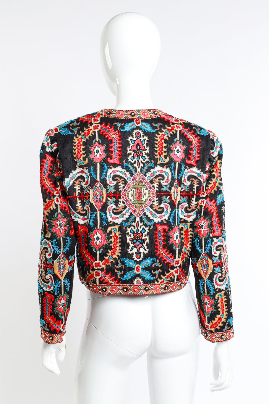 Vintage St. Martin Ethnic Embroidered Jacket back on mannequin @recess la