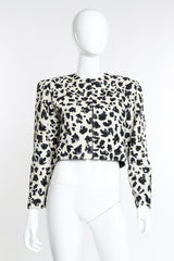 Vintage Jeanette Animal Print Sequin Jacket front on mannequin @recess la