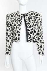 Vintage Jeanette Animal Print Sequin Jacket open front on mannequin closeup @recess la