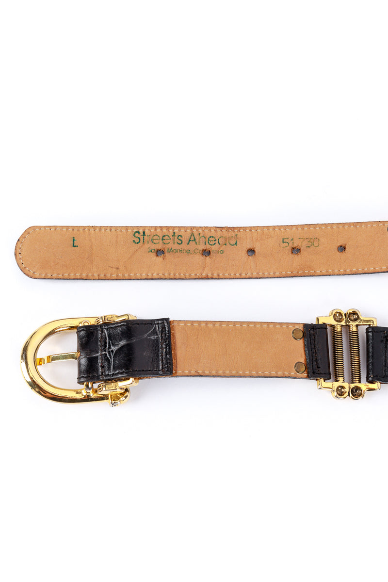 Vintage Streets Ahead Screw Stud Leather Belt signature @recess la