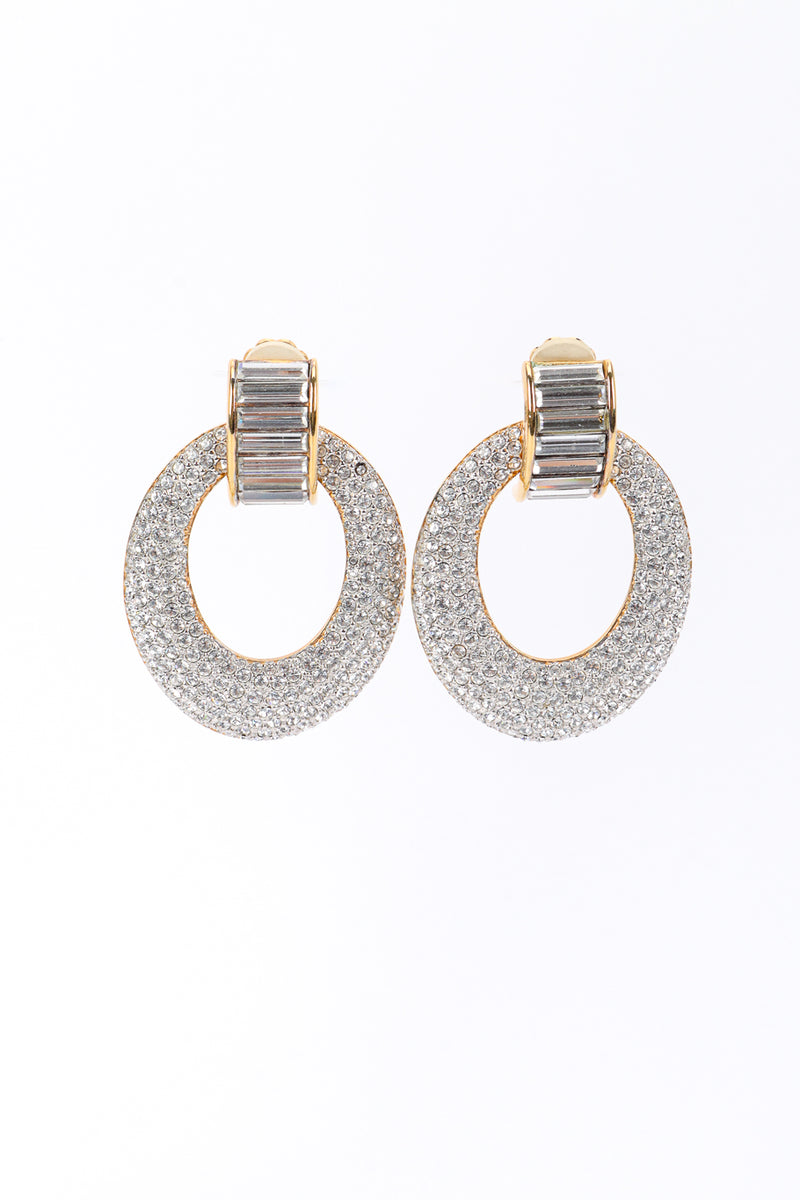 Vintage Swarovski Crystal Hoop Drop Earrings front @recessla