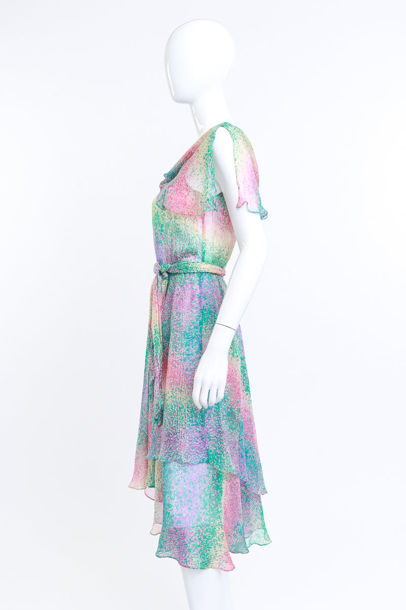 Silk Farm Pastel Paint Splatter Print Dress side mannequin @RECESS LA