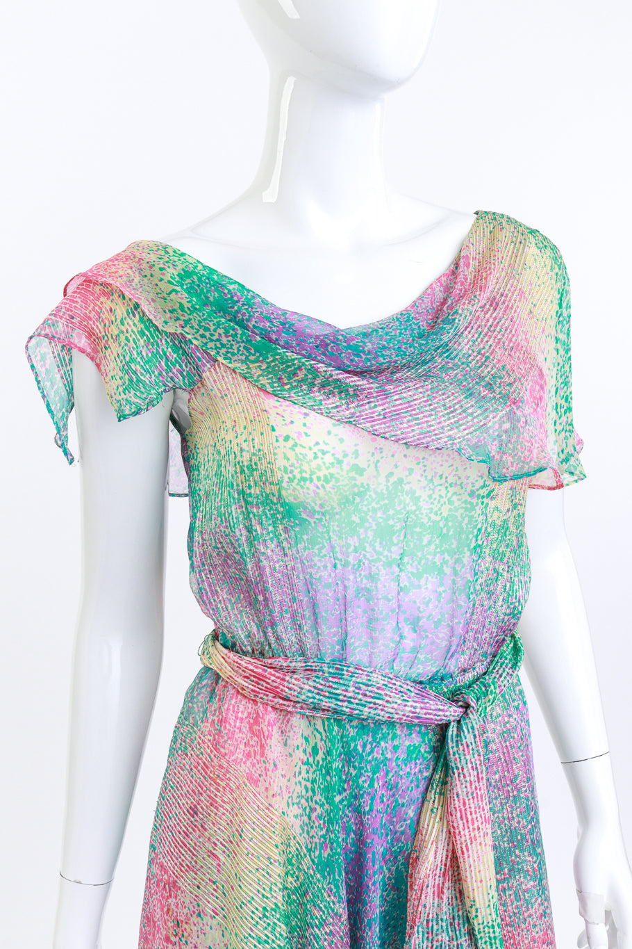 Silk Farm Pastel Paint Splatter Print Dress detail mannequin @RECESS LA