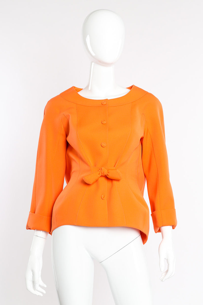 Thierry Mugler Off Shoulder Bubble Jacket front view on mannequin @Recessla