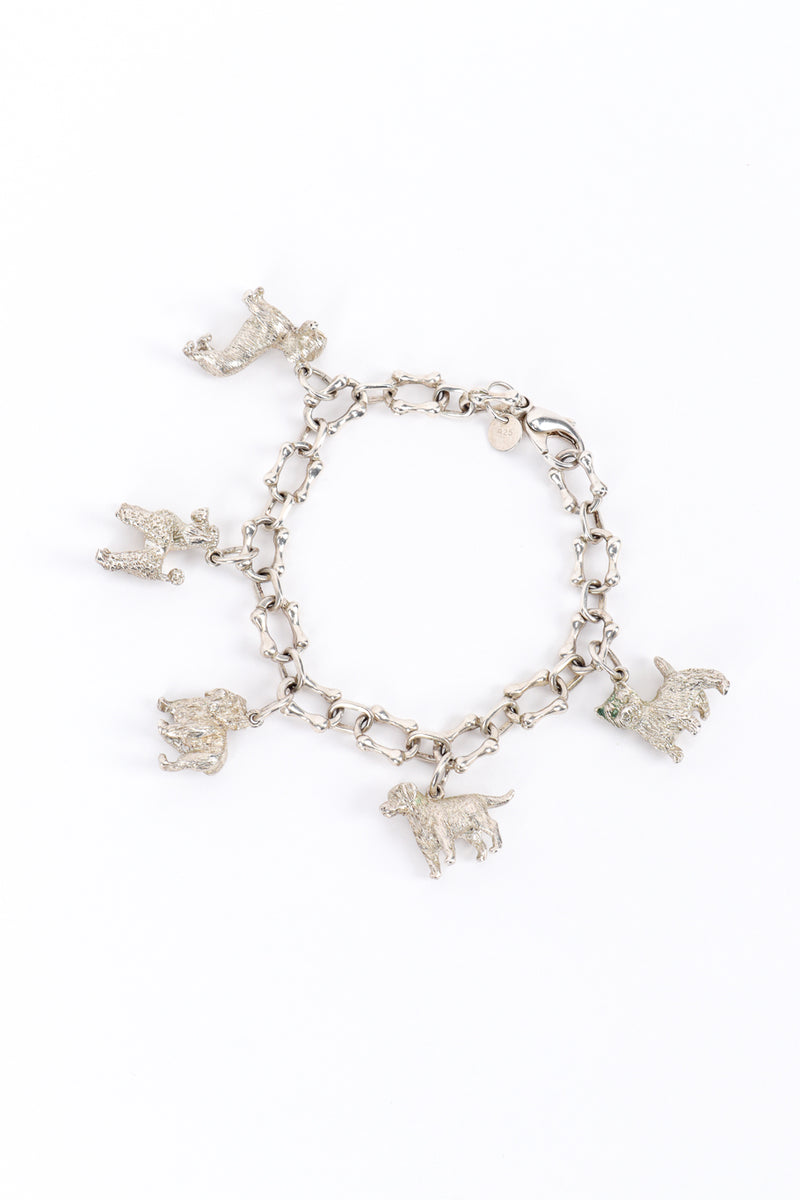 Vintage Tiffany & Co. Sterling Dog Charm Bracelet front @recess la