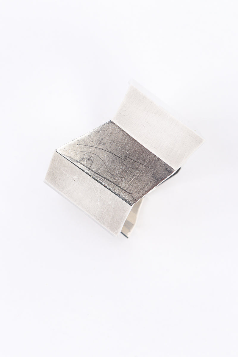 Vintage Tiffany & Co. Sterling Fold Cuff Bracelet side @recess la