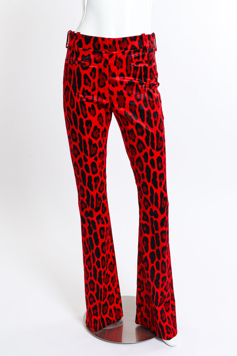 Tom Ford Velvet Animal Print Pant front on mannequin @recess la