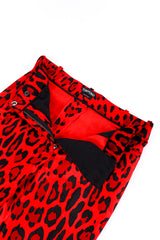 Tom Ford Velvet Animal Print Pant front unzipped @recess la