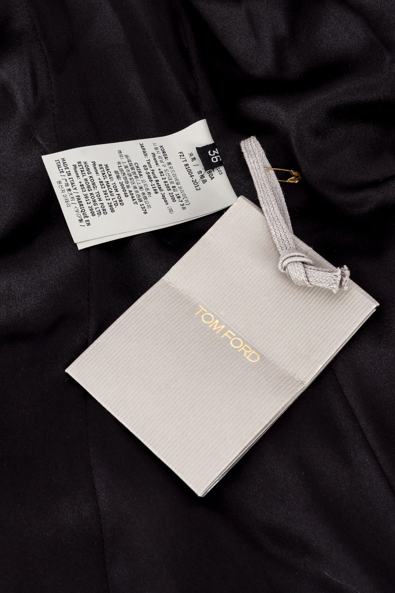 Tom Ford Velvet Tuxedo Jacket hang tag @recess la