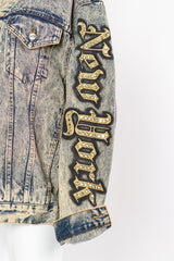 Vintage Tony Alamo The Big Apple Denim Jacket view of sleeve on mannequin closeup @Recessla