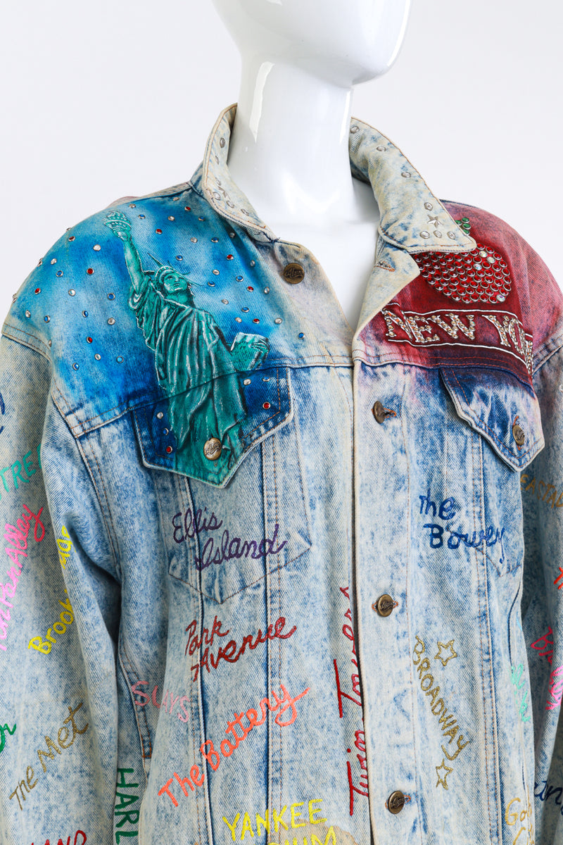 Vintage Tony Alamo New York Skyline Jacket II front on mannequin closeup @recess la