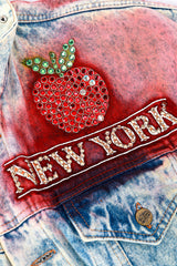 Vintage Tony Alamo New York Skyline Jacket II rhinestone apple closeup @recess la