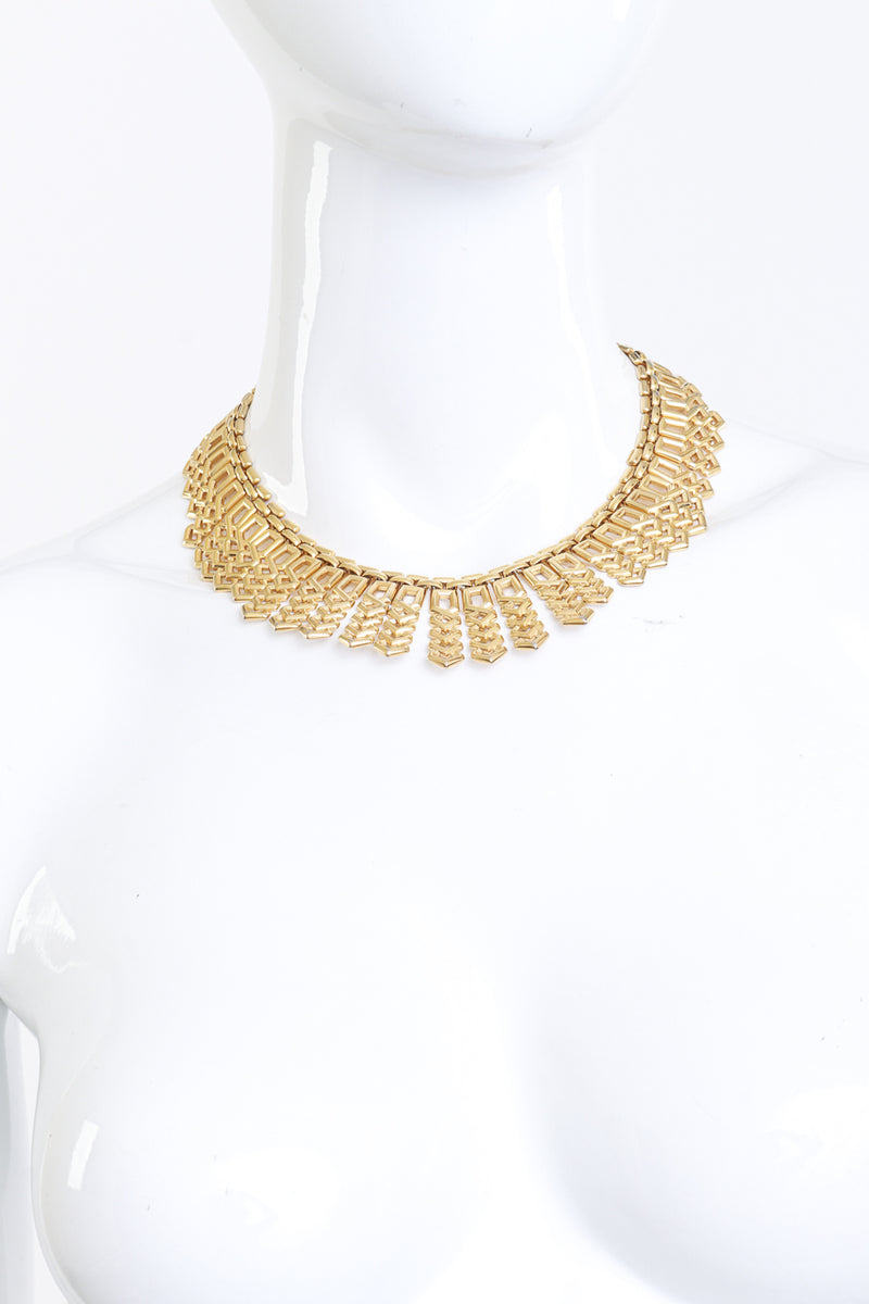 Trifari Geometric Feather Collar Necklace on mannequin @RECESS LA