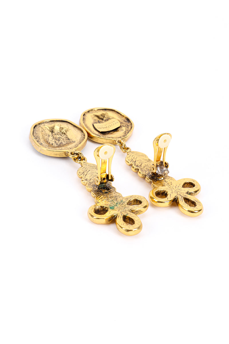 Vintage Ugo Correani Roman Medallion Drop Earrings posts unhinged @recessla