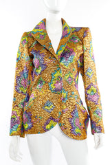 Brocade jacket by Emmanuel Ungaro on mannequin unbuttoned at collar @recessla