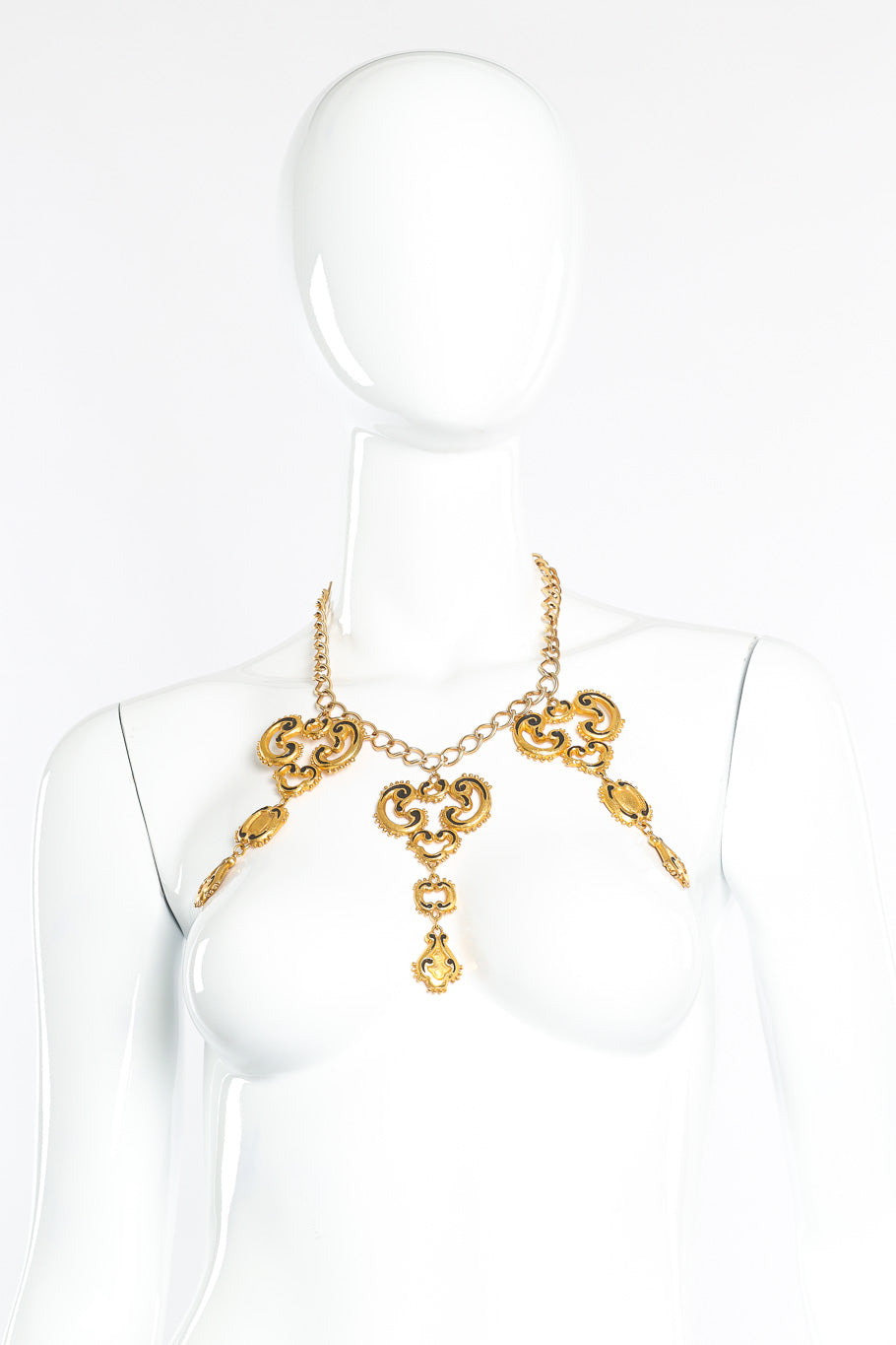 Vintage Emanuel Ungaro 3-strand Garland Necklace front view on mannequin @Recessla