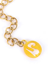 Vintage Emanuel Ungaro 3-strand Garland Necklace signature charm closeup @Recessla