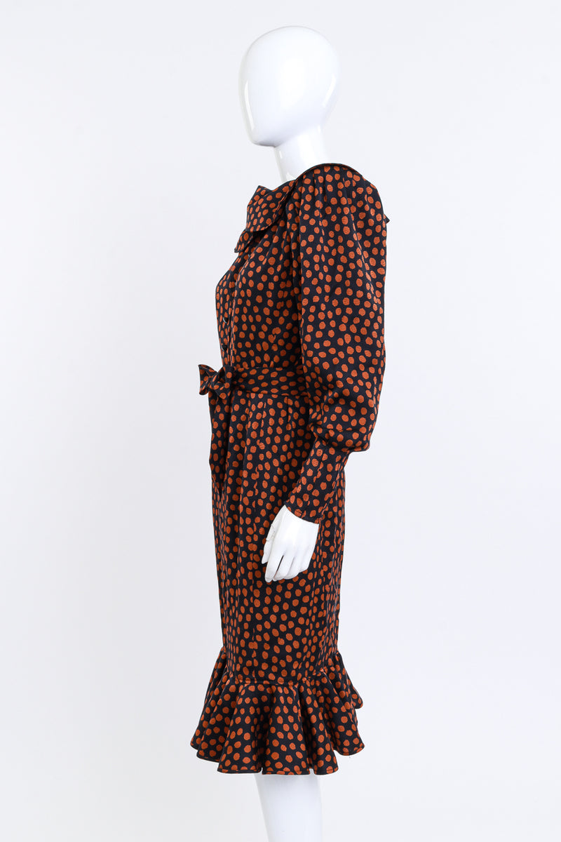 Ungaro Dot Print Ruffle Dress side @RECESS LA