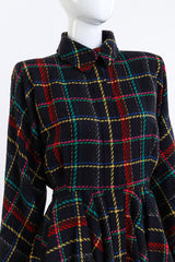 Vintage Emanuel Ungaro Plaid Peplum Jacket front on mannequin closeup @recess la