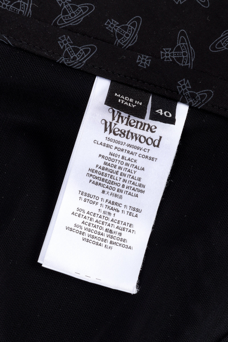 Vivienne Westwood 2022 F/W Classic Portrait Corset label @RECESS LA