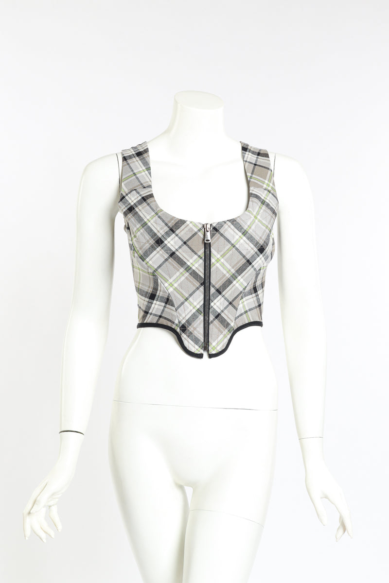 Vivienne Westwood 2021 F/W Plaid Portrait Corset on mannequin @RECESS LA