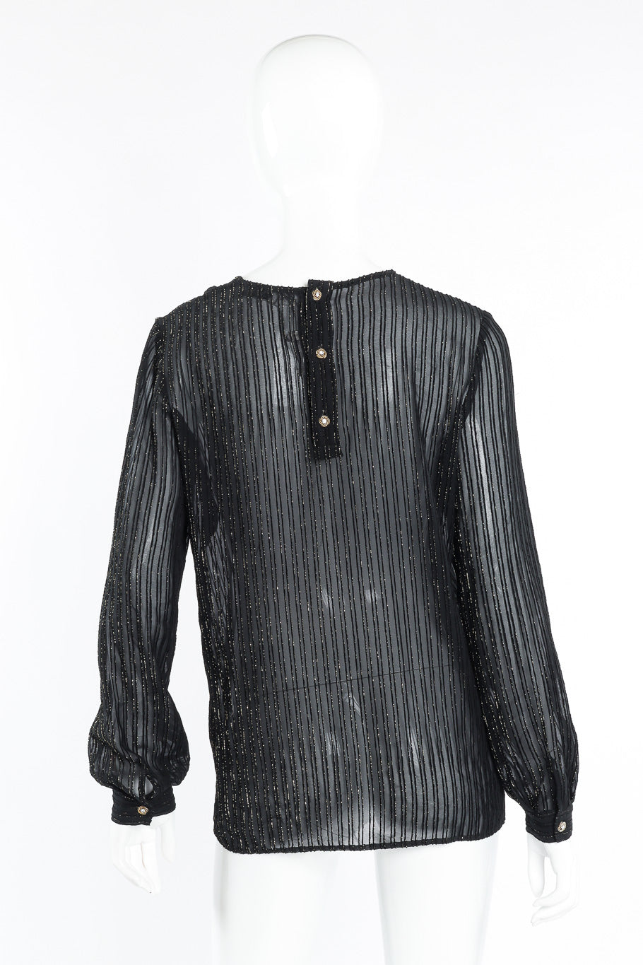 Valentino sheer lamé stripe blouse on mannequin @recessla