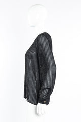 Valentino sheer lamé stripe blouse on mannequin @recessla