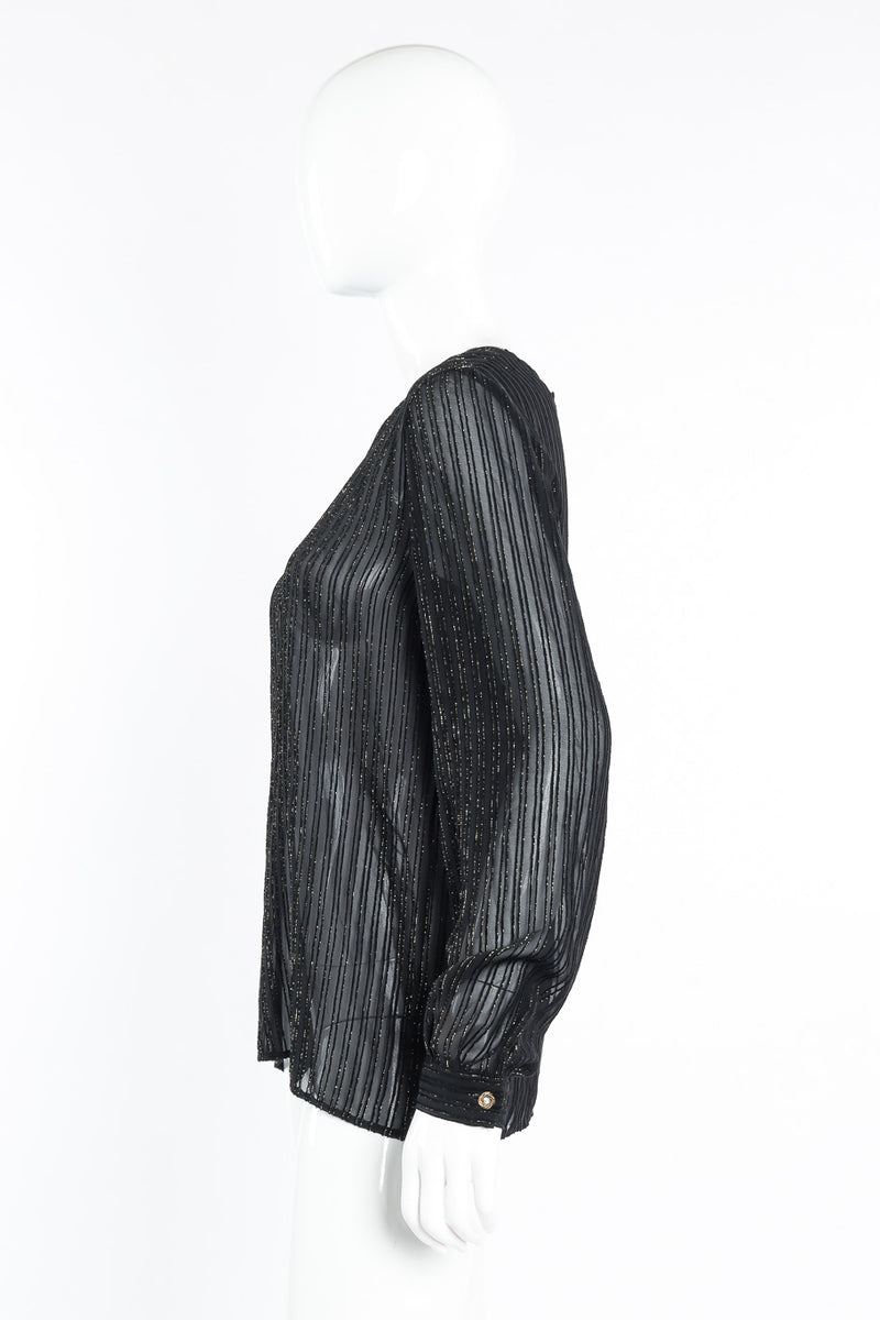 Valentino sheer lamé stripe blouse on mannequin @recessla