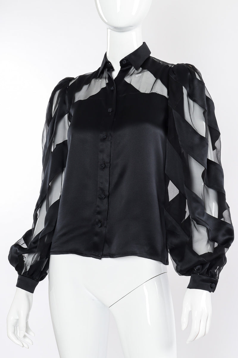 Ballon sleeve blouse by Valentino on mannequin front close  @recessla