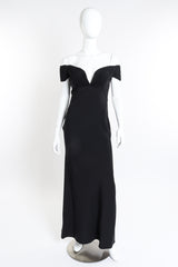 Valentino Ruched Bustier Off Shoulder Gown front on mannequin @recessla