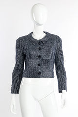 Vintage Valentino Cropped Tweed Bouclé Blazer front view on mannequin @recessla