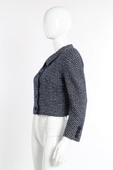 Vintage Valentino Cropped Tweed Bouclé Blazer side view on mannequin @recessla