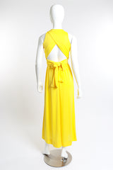 Vintage Van Dusen/Green Jersey Tie Back Maxi Dress back on mannequin @recess la