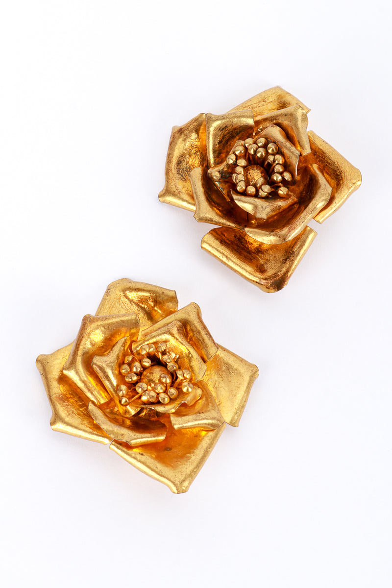 Hervé Van der Straeten Gold Gilded Flower Earrings @RECESS LA