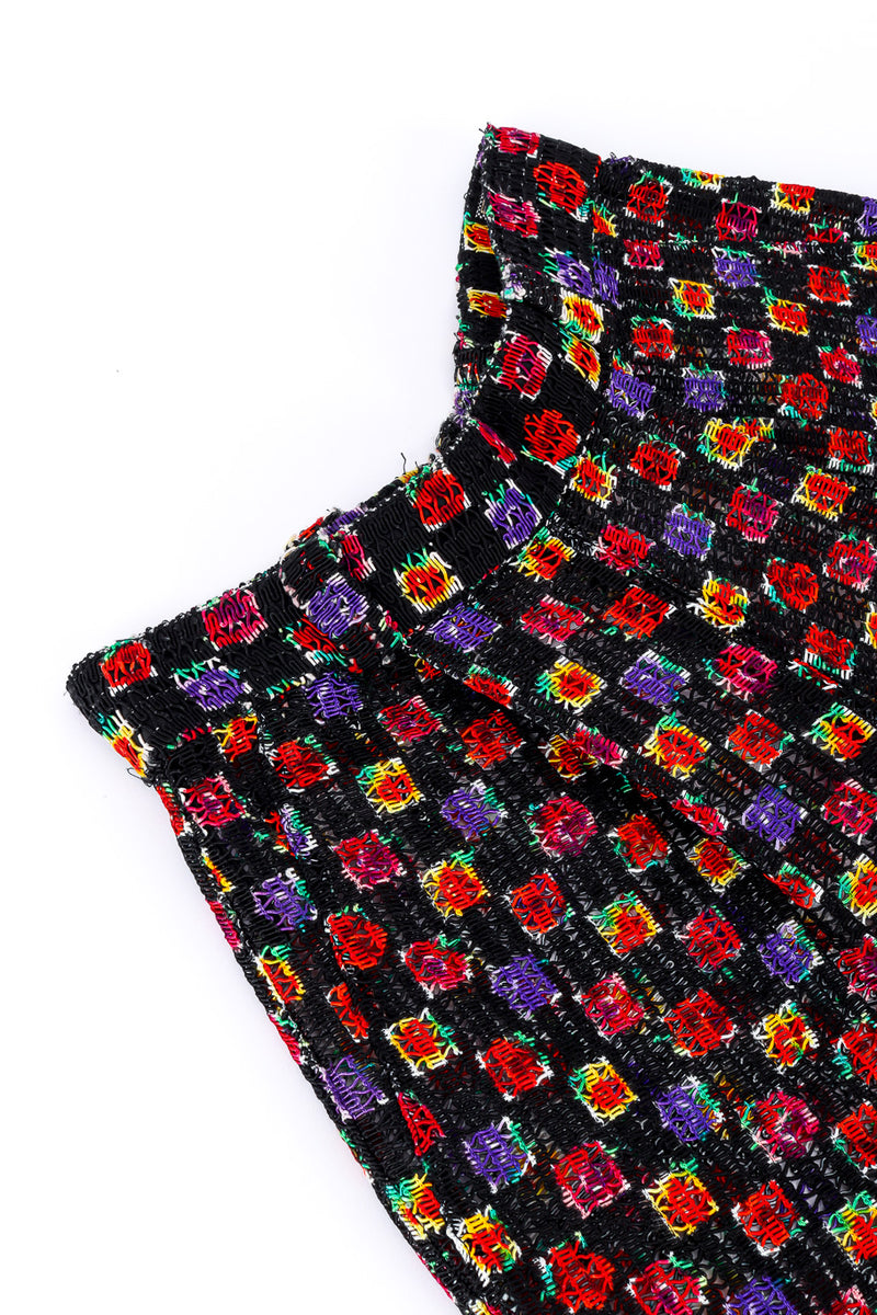 Vintage Gianni Versace Cord Mesh Checkered Rose Pant waist closeup @Recessla