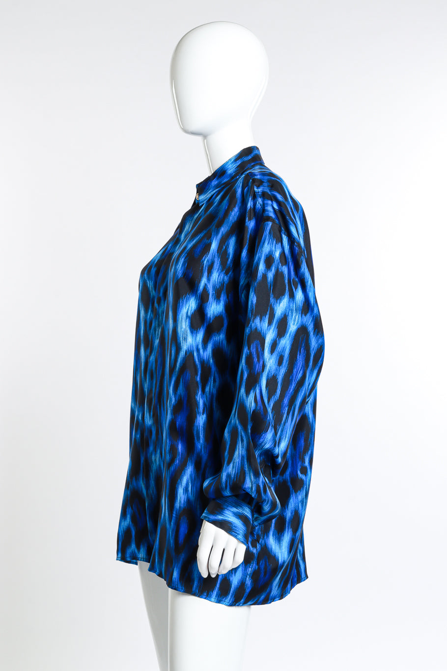 Vintage Versace Classic V2 Animal Print Blouse side on mannequin @recess la