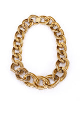 Vintage Les Bernard Chunky Curb Link Cabochon Necklace back @recessla