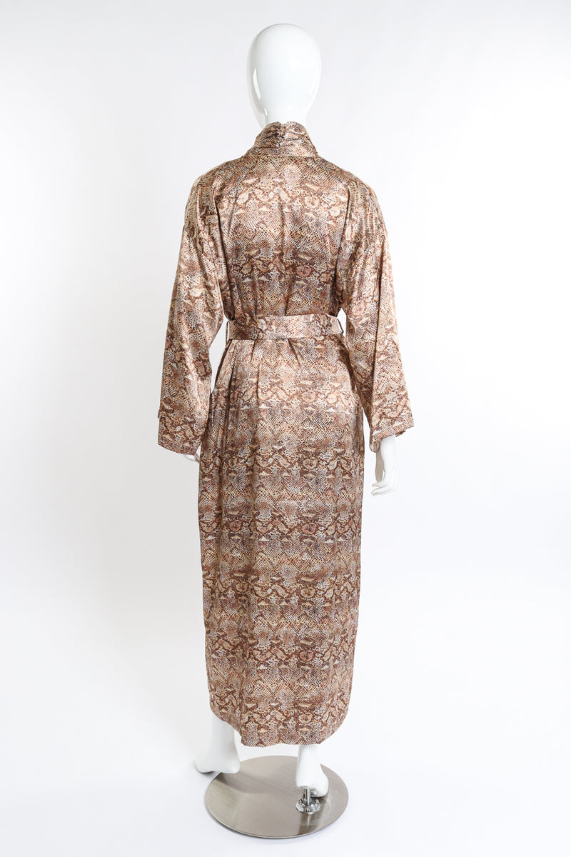 Vintage Valentino Intimo Satin Python Print Robe back on mannequin @recess la