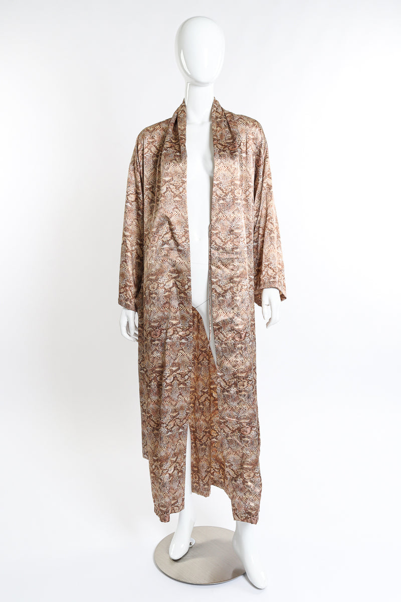 Vintage Valentino Intimo Satin Python Print Robe open front on mannequin @recess la