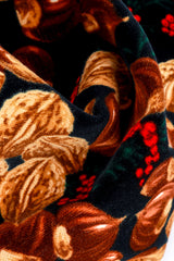 Vintage Valentino Chestnut Silk Shirt with Scarf & Velvet Skirt Twin Set close up flat lay detail of the fabric @Recess LA