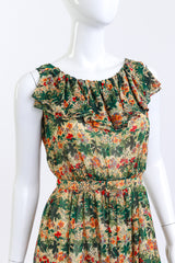 Valentino Floral Ruffle Silk Dress detail on mannequin @RECESS LA