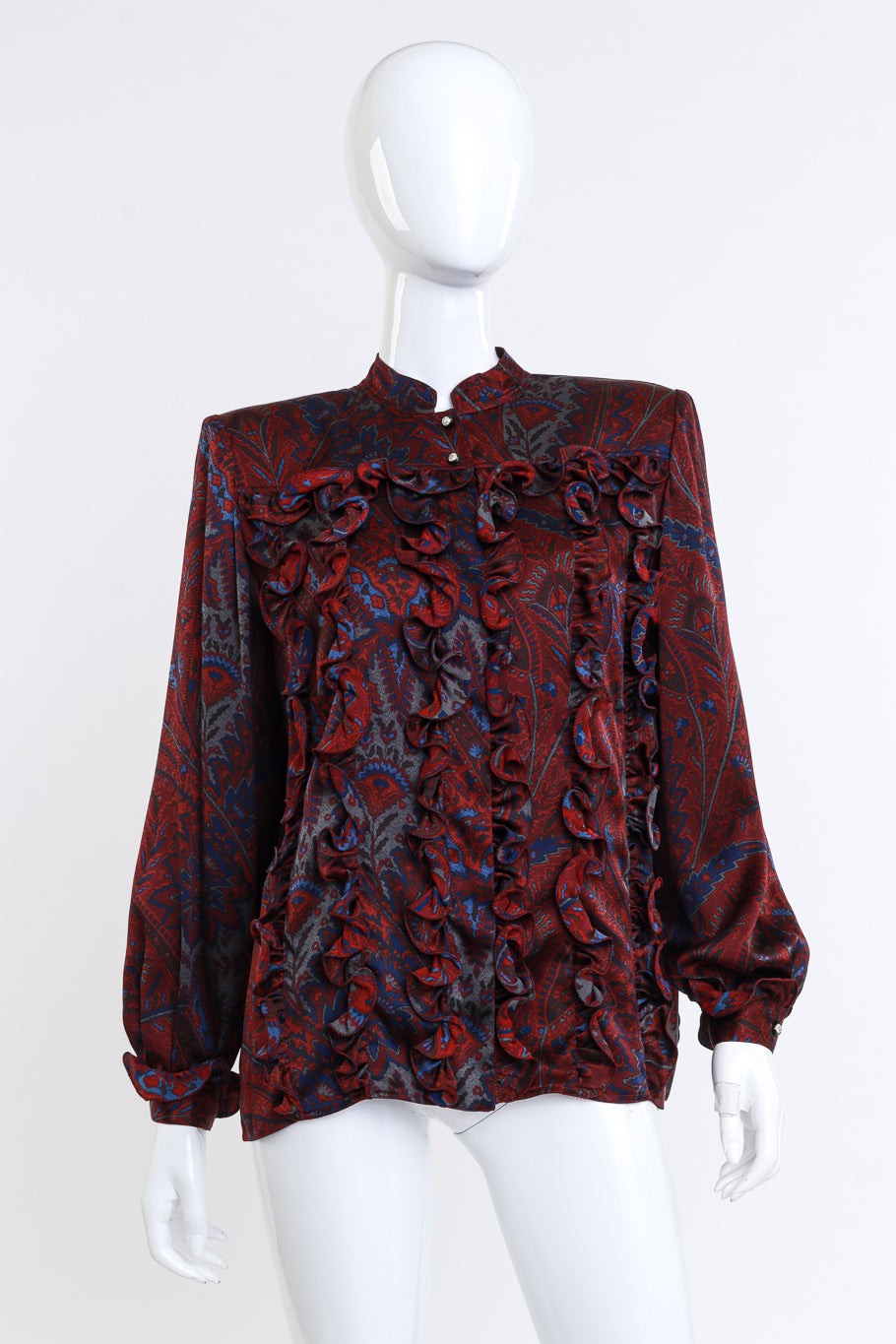 Valentino Miss V Paisley Ruffle Silk Blouse @RECESS LA