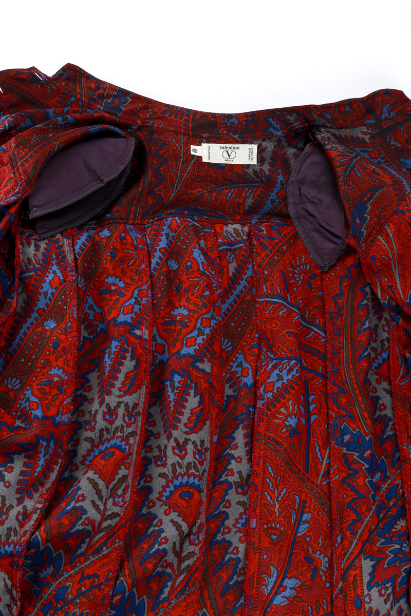 Valentino Miss V Paisley Ruffle Silk Blouse lining @RECESS LA