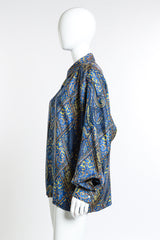 Vintage Versace Classic V2 Paisley Print Blouse side on mannequin @recess la