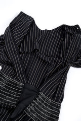 Vintage Adele Simpson Beaded Pinstripe Dress back closure open @recess la